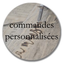 bouton rond commandes personnalisées pyrogravure