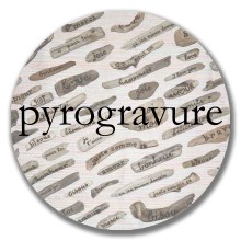 bouton rond pyrogravure